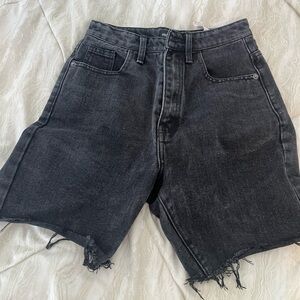 PrettyLittleThing Charcoal Denim Shorts